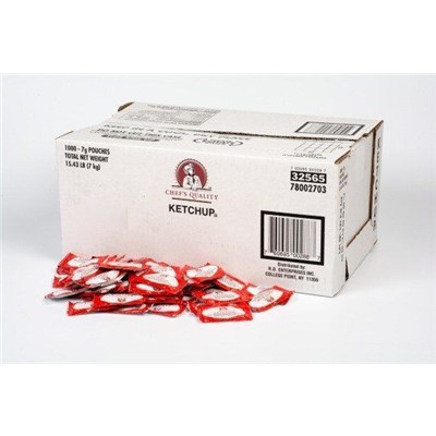 Chefs Quality Ketchup Packets, 1000/case