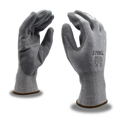 Large Premium, Gray Machine Knit Gloves,