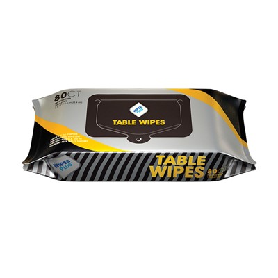 Pre-Moistened Table Wipes, 7"x10", 80/pk