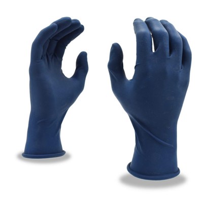 Medium, Hi-Vis Blue Latex Gloves, Exam