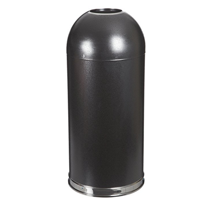 Open Top Dome Receptacle, Black, 15gal,