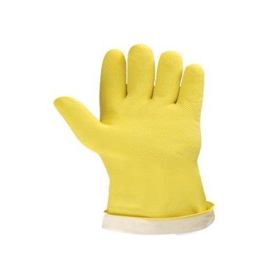 Latex Glove, Yellow Flocked 16mil LG