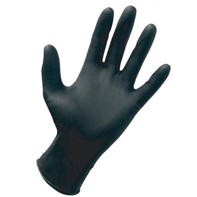 Nitrile Gloves, PF, Black, Large