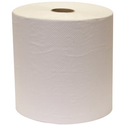 Premium White Roll Towel, 8 x 800 12/cs
