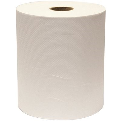 White Hardwound Roll Towel, 8" X 600'