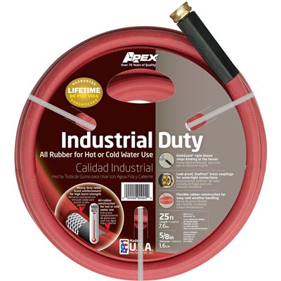 Red Industrial Hot-Cold Water Hose, 5/8"