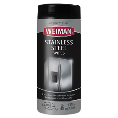 Stainless Steel Wipes, 7 x 8, 30/caniste