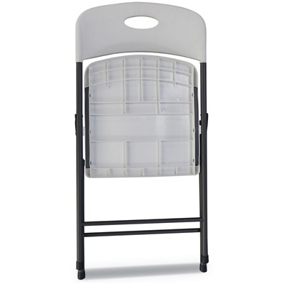 Molded Resin Folding Chair, White Seat/W