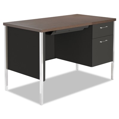 Single Pedestal Steel Desk, Metal Desk, 
