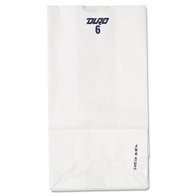Grocery Paper Bags, 6" x 11.06", White, 