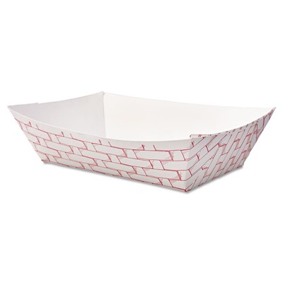 Paper Food Baskets, 2lb Capacity, Red/Wh