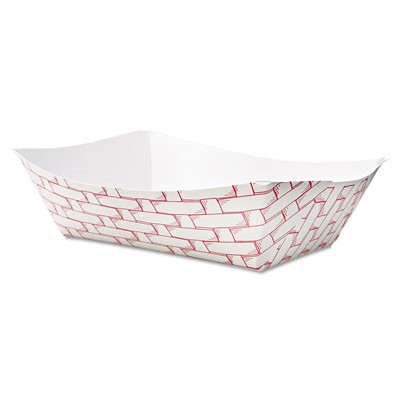 Paper Food Baskets, 3lb Capacity, Red/Wh