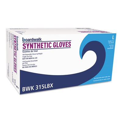 Powder-Free Synthetic Vinyl Gloves, Larg