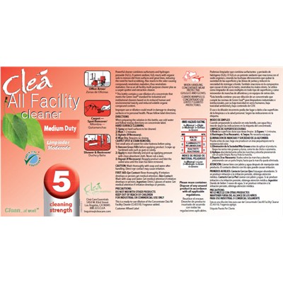 Cleá Label All Facility Cleanr #5 Secnd