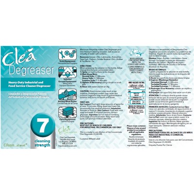 Clea Degreaser #7 Secondary Label