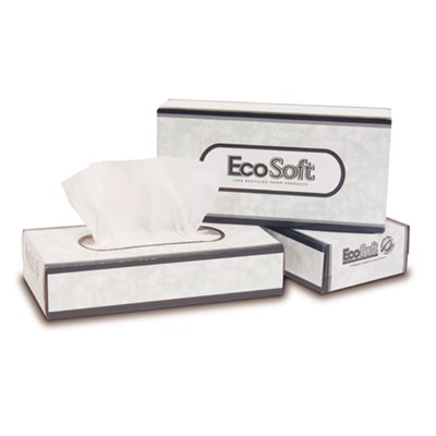 EcoSoft 2-ply  Facial Tissue 30/cs Flat