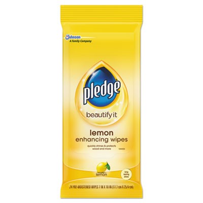 Pledge Wood Cleaner Wipes, Lemon, 24ct P
