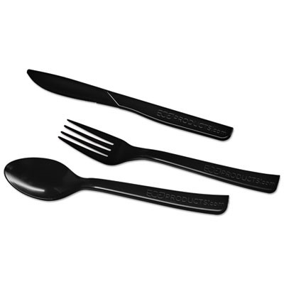 Recycled Content Plastic Knives, Black