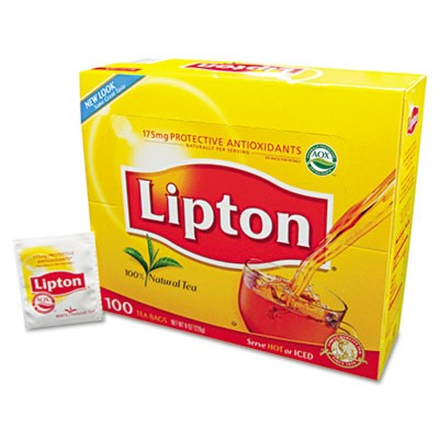 Lipton Regular Tea Bags, 100/bx