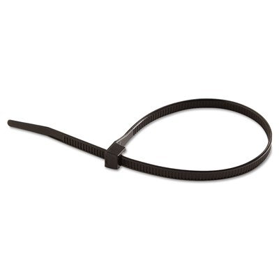 UVB Cable Ties, 8", 75 lb, UV Black, 100
