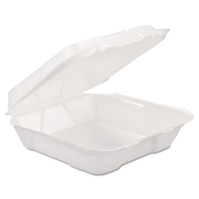 Foam Hinged Carryout Container, 1-Comp, 