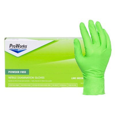 ProWorks Lime Green Nitrile Exam Gloves