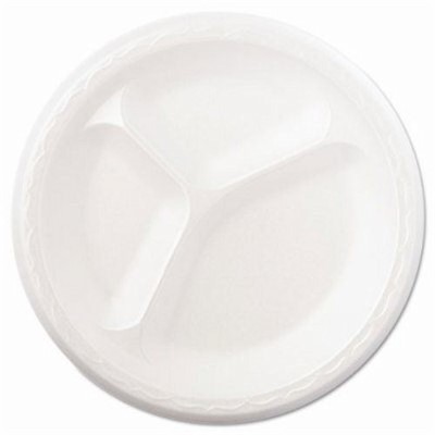 8" 3-Comp Foam Plates, 500/cs
