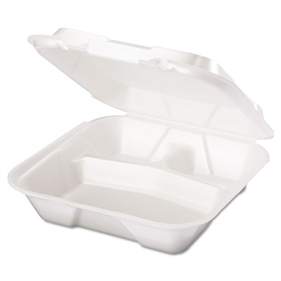 Snap It Foam Container, 3-Comp, 9 1/4 x 