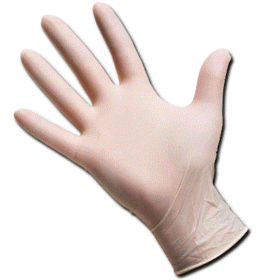 Latex Disposable Gloves, PF, Medium