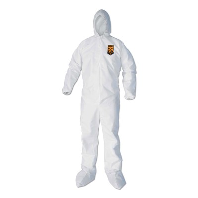 Hood and Boot Coverall, White, 2XL