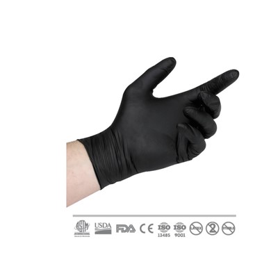 Glove,Nitrile,Black,PF,Small4.5-5.0 mil