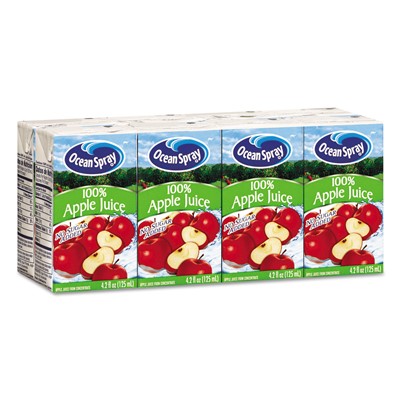 Aseptic Juice Boxes, 100% Apple, 4.2oz, 