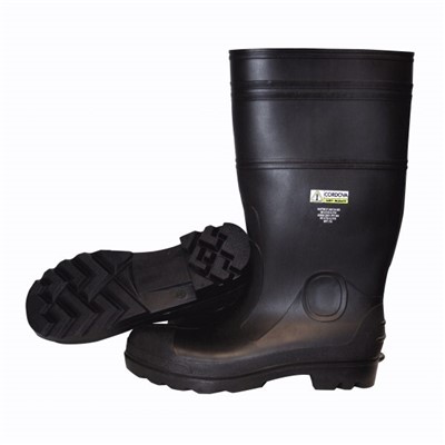 Heavy Duty Black PVC Boots, Steel Toe, S