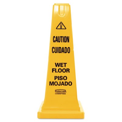 25.5" Wet Floor Safety Cone, Four-Sided,