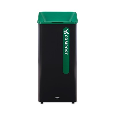 Receptacle,Green,23 gal,w/recycle lid