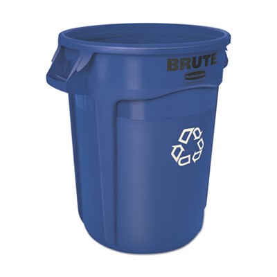 32 Gallon Recycling Container, Blue 1/ea