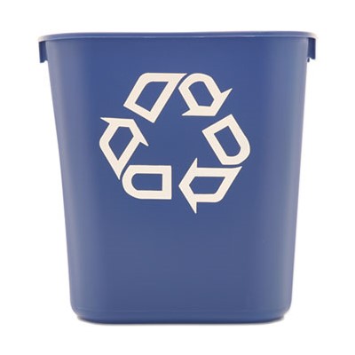 Blue Small Deskside Container w/Recyclin