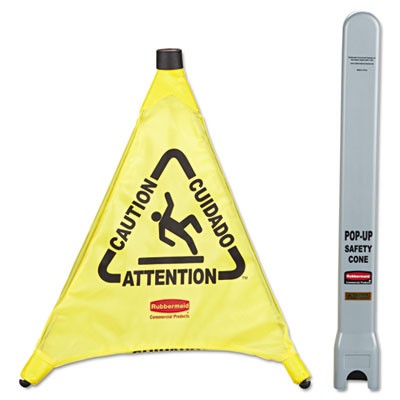 Multilingual Caution Pop-Up Safety Cone