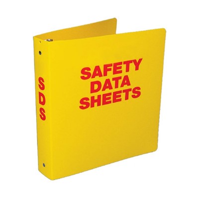 3" Safety Data Sheet Binder, Yellow, EA