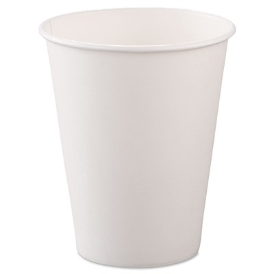 Poly Paper Hot Cups, 8oz, White