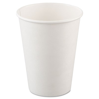 Single-Sided Poly Paper Hot Cups, 12oz, 