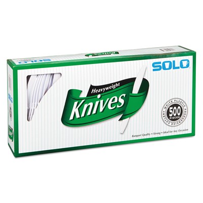 Solo Heavyweight Plastic Knives, White