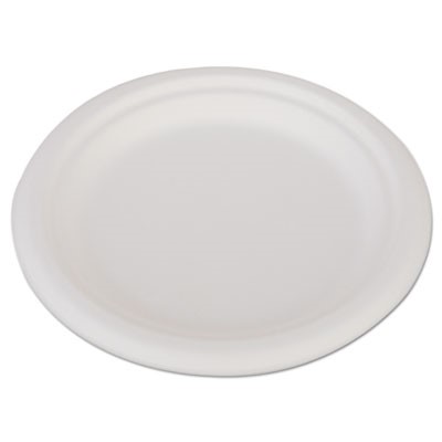 Heavyweight Bagasse Plate, 6", White, 10