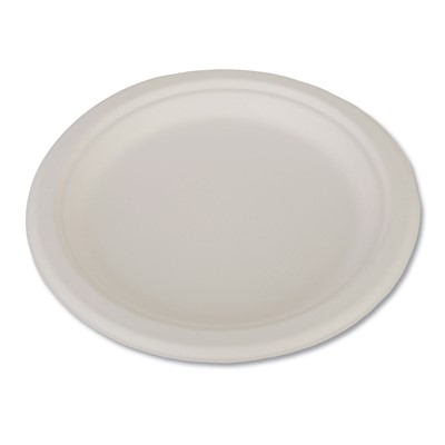 Heavyweight Bagasse Plate, 9", White, 50