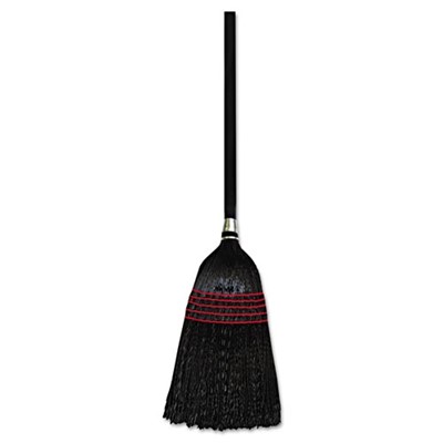 Flag-Tip Janitor Push Broom, 42" Handle,