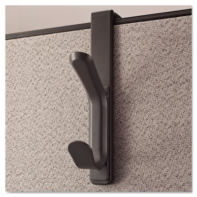 Recycled Cubicle Double Coat Hook, Plast