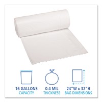 24 x 32 Ext Heavy White Can Liners, 16Ga