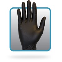 Black Nitrile Powder Free Gloves, 4 mil,