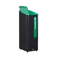 Receptacle,Green,15 gal, w/recycle lid